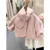 Roupas de frio para meninas, coleção outono e inverno infantil 2026, novo top espesso de mistura de lã rosa, roupas estilosas e quentes para bebês