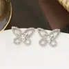 Pendientes de Mariposa Plata de Ley 925 con Pasador Pendientes Asimétricos de Alta Calidad Nicho Lujo Ligero Pendientes que No se Desvanecen Pendientes de Moda