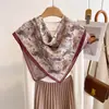 Bufanda Cuadrada de Doble Cara con Estampado de Cebra, Estilo Nuevo de Primavera para Mujer, Bufanda Delgada de Seda Multifuncional Elegante Versátil Retro