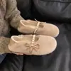 Sapatos Peludos Brancos Femininos de Inverno para Exterior Slip-on Loafers com Veludo Extra 2026 Novo Estilo Fada Combinam com Saias Sapatos de Algodão