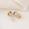 Gao Bao Oro de 14K Set de Color Zircón Rueda Perla de Agujero Grande Pulsera Hecha a Mano DIY Plata Perla de Transferencia Colgante de Collar
