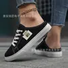 Zapatos de Lona Nuevos para Estudiantes Femeninas Primavera y Otoño 2025, Zapatos Casuales de Fácil Poner, Versátiles, Transpirables, Blancos, Modernos