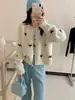 Cárdigan de Punto Jacquard con Doble Cremallera 2026 Primavera Nuevo Estilo Coreano Holgado y Versátil Chaqueta Suéter de Cuello Redondo para Mujer