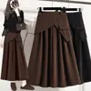 Falda de Punto A-Line para Mujer Tallas Grandes, Otoño e Invierno, Cintura Elástica, Longitud Media, Tiro Alto, Adelgazante, Cubre Cadera