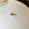 Anillo Abierto de Saturno con Circonita Estilo Coreano Lujo Ligero Moda para el Trabajo Temperamento Anillo para el Dedo Índice Joyería Personalizada de Moda Venta al por Mayor