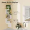 Estantería de Esquina Transfronteriza para Sala de Estar y Dormitorio, Organizador de Esquina Montado en Pared con Diseño de Múltiples Niveles y Estante de Almacenamiento Decorativo