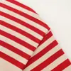 Ropa de Mujer Transfronteriza 2026 Moda Europea y Americana Casual Holgada de un Solo Botón Cuello Alto Chaqueta de Punto Rayada Mujer M87102