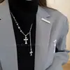 Collar Cruz Deslizante, Diseño de Nicho Moderno, Estilo Dulce y Fresco, Cadena Larga para Suéter con Pedrería Brillante, Cadena para Clavícula