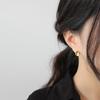 Pendientes de Botón Redondos con Forma de Frijol Dulces y Frescos para Mujer, de Moda y con Estilo, Pendientes Únicos para el Día a Día, Accesorios de Oreja Hip-Hop de Diseño Niche