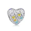 Acero de Titanio Arcoíris Cuentas Mosaico Rueda de la Fortuna Palomitas de Maíz con Cuentas Accesorios Pequeños Hebilla Fija Pulsera Colgante de amor Mujer