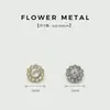 Botões Metálicos Florais com Pedras Strass Estilo Retrô, Versáteis para Camisas Femininas, Botões para Cardigãs de Tricô, Acessórios de Botão em Formato de Flor para Jaquetas