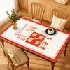 Mantel Individual, Resistente al Desgaste, Mantel Antideslizante, Mantel para Mesa de Comedor Resistente a Manchas, Engrosado, Impermeable, Resistente al Aceite, No Lavable, Venta al por Mayor, Dropshipping, Rojo Chino
