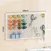 Estante para hilos de máquina de coser, estante de almacenamiento de tablero perforado, organizador de carretes de pared, organizador de bobinas de hilo para sastrería, tablero colgante