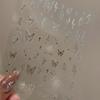 Adesivos de arte de unha de borboleta líquida atacado explosões de celebridades da Internet estrela de laser dourada e prateada adesivos de unha finos e resistentes adesivos decorativos