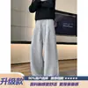 Pantalones deportivos de estilo americano con bordado pesado y dobladillo curvo para hombre, marca de moda, pantalones deportivos holgados de pierna ancha, pantalones casuales