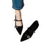 Nuevos y elegantes zapatos Mary Jane de punta plana para mujer, estilo francés otoño 2026, zapatos negros con estampado de leopardo de una sola tira