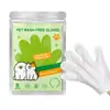 Guantes de Limpieza sin Enjuague para Mascotas Limpieza Suave Aseo Pelo Desodorizante Gato Perro Universal Diario Portátil