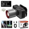 Farol Popular Multifuncional a Laser Branco com Luz Forte e Longa Duração da Bateria Zoom Recarregável Farol Pequeno Mini Farol de Pesca para Exterior