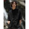 Terno Tang Duqi Masculino Marca Moderna Retrô Juventude Estilo Chinês Camisa de Linho Manga Curta Algodão Linho Gola Chinesa Camisa Zhongshan