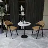 Mesa y sillas de negociación sencillas, mesa redonda pequeña para tienda de té de leche y cafetería, juego de mesa y sillas de ocio para balcón en casa, mesa y sillas de estilo de mediados de siglo