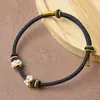 Pulsera tejida a mano con cuentas de transferencia, Cuerda de ocho hilos semiacabada en oro usable de 2.5 mm Flor de durazno, Mismo estilo para hombres y mujeres