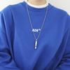 Colar com Pingente de Apito Estilo Hip-Hop Europeu e Americano em Liga Tendência, Legal e Descolado, Pode Ser Soprado, Colar de Suéter em Aço Titânio