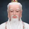 Estatua del Viejo Maestro Hongjun Resina Pintada Hongjun Taoísta Adorando a los Tres Ancestros Puros Adorno de Escritorio para el Hogar Estatua de Buda Lote