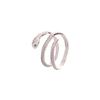 Anillo de Luz de Serpiente de Bobinado Multicapa Lujo Personalizado Anillo de Cola de Serpiente Zodiacal Texturizado Anillo de Serpiente de Circonita Ojos Verdes