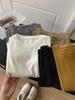 Camiseta Interior de Cachemira Sintética para Mujer, Suéter Holgado y Versátil de Cuello Redondo con Mangas Largas, Estilo Básico Otoño e Invierno con Color Puro Ropa de Otoño