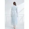 Nataliya 2026 Principios de Primavera Cuello Alto Mangas Volantes Encaje Fruncido Estilo Elegante Vestido de Cintura