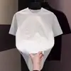 Nueva Camiseta de Manga Corta con Bordado Pesado de Verano para Hombre, Top Versátil de Moda Tendencia Casual Deportivo, Camiseta de Media Manga Estilo Chino