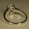 Anillo Popular de Moda Transfronterizo Hermoso Cuadrado con Puntos Diamante Chapado en Oro Blanco Venta Directa de Fábrica Fuente de Fábrica
