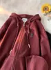 Chamarra con Capucha Estilo Niche Americano para Mujer Primavera y Otoño 2025 Nuevo Estilo Coreano Deportiva Casual Oversize Cardigan Sudadera Tendencia