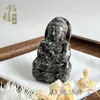Colgante Amuleto Piedra de Llama Natural Piedra del Espíritu del Fuego Colgante de Buda Dragón para Hombres y Mujeres, Cabeza de Buda Guanyin, Colgante del Dios de la Riqueza