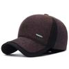 Chapéu de Inverno Quente com Forro de Fleece para Homem, para Pai, Avô, Proteção de Orelha para Idosos, Boné de Baseball para Meia-Idade e Idosos