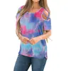 Amazon Wish Cross-border - Camiseta de manga corta con cuello redondo y hombros descubiertos para mujer, estilo informal, holgado, estilo europeo y americano.