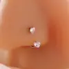 Joyería de Piercing de Nariz de Circonita Transfronteriza Europea y Americana, Accesorios Populares de Anillo de Nariz de Lujo Ligero para Amazon, Acero Inoxidable al por Mayor de Comercio Exterior Plata para Mujer
