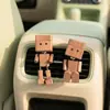 Accesorios creativos para coche, pastillas aromáticas de aromaterapia, adornos de figura de madera que mueven las piernas, accesorios para el interior del coche, lindo robot de madera maciza
