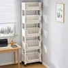 Estante de Almacenamiento de Gran Capacidad, Carrito Móvil de Múltiples Niveles para Snacks de Dormitorio, Estante de Cocina para Frutas y Verduras con Ruedas, Organizador de Libros para Sala de Estar