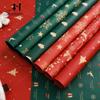 (Procesamiento y personalización) Papel de Envoltura de Flores Navideño Papel Kraft Impreso Caja de Regalo Materiales de Embalaje para Cajas de Regalo