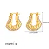 Moda Transfronteriza Europea y Americana Pendientes de Oro 18K Lujo Accesible Diseño de Nicho Pendientes de Zirconia Pendientes Brillantes de Corazón de Melocotón