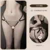 Fio Dental Plus Size Estilo Abstinência com Bolinhas Massageadoras Sedutoras, Lingerie Sexy de Entrepierna Aberta, Não Precisa Tirar F297