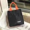 Nova Bolsa Térmica para Marmita Estilo Coreano de Contraste com Forro Isolante, Bolsa de Maternidade, Bolsa de Mão para Trabalho, Lanche, Compras para Mulheres