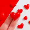 Rosto Brilhante Vermelho Chinês Coração Coração Resina Acessórios Feito à Mão DIY Adesivo de Geladeira Furo Fivela de Sapato Acessórios de Grampo de Cabelo