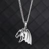 Venta al por mayor de fábrica en Europa y Estados Unidos, nuevo colgante de acero inoxidable con personalidad retro dominante de dragón de llama de dragón, collar de acero de titanio