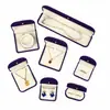 Caixa de Embalagem de Veludo Retro de Luxo Leve Tampa Flip-top Botão de Pressão Caixa de Joias Flocada Caixa de Embalagem para Pulseira Colar Ornamento Caixa de Armazenamento