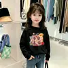 Camiseta de manga larga 100% algodón puro para niñas, con cuello redondo, nueva para primavera y otoño, versátil, casual, para niños y bebés.
