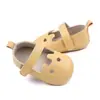 Otoño Nuevo Bebé Niña Boca Baja Zapatos de Cuero Velcro Agujero Punta Cerrada Zapatos de Bebé Suela de Goma Zapatos para Niños Pequeños BZ3035