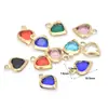 20 Piezas/Paquete Acero Inoxidable Piedra de Cristal Gema Colgante Simple/Doble Forma de Corazón Cuadrado Redondo Accesorios de Joyería DIY