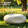 Banco de Cemento Adoquinado Irregular Punto Escénico Escultura de Arte para Césped UHPC Asiento Paisajístico Creativo Proyecto de Turismo Cultural